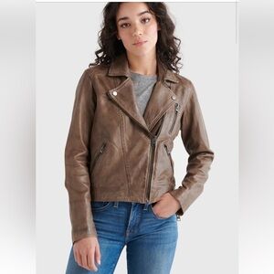 NWT Lucky Brand Distressed Leather Moto Jacket